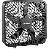 PELONIS 20 Inch Box Fan for Bedroom&ndash; 3 Speeds, 25ft/s, Floor Fan, Window Fan, Table Fan, Desktop Fan with Superior Air Throw (2295 CFM), Lightweight, 5 Blades, suitable for Office, Living Room, Garage