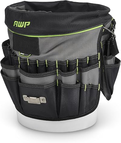 AWP 51-Pocket Bucket Tool Organizer Fits 5-Gallon Buckets Black