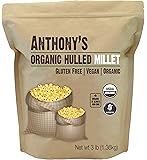 Anthony's Organic Hulled Millet, 3 lb, Gluten Free, Raw & Grown in USA