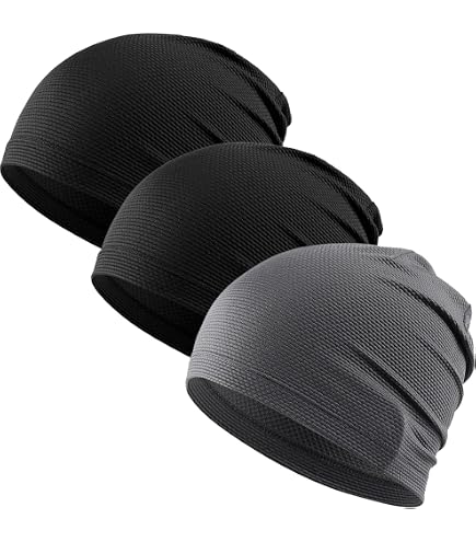 Amazon.com: Black Skull Cap for Men, 2 Pack Bamboo  display picture 3