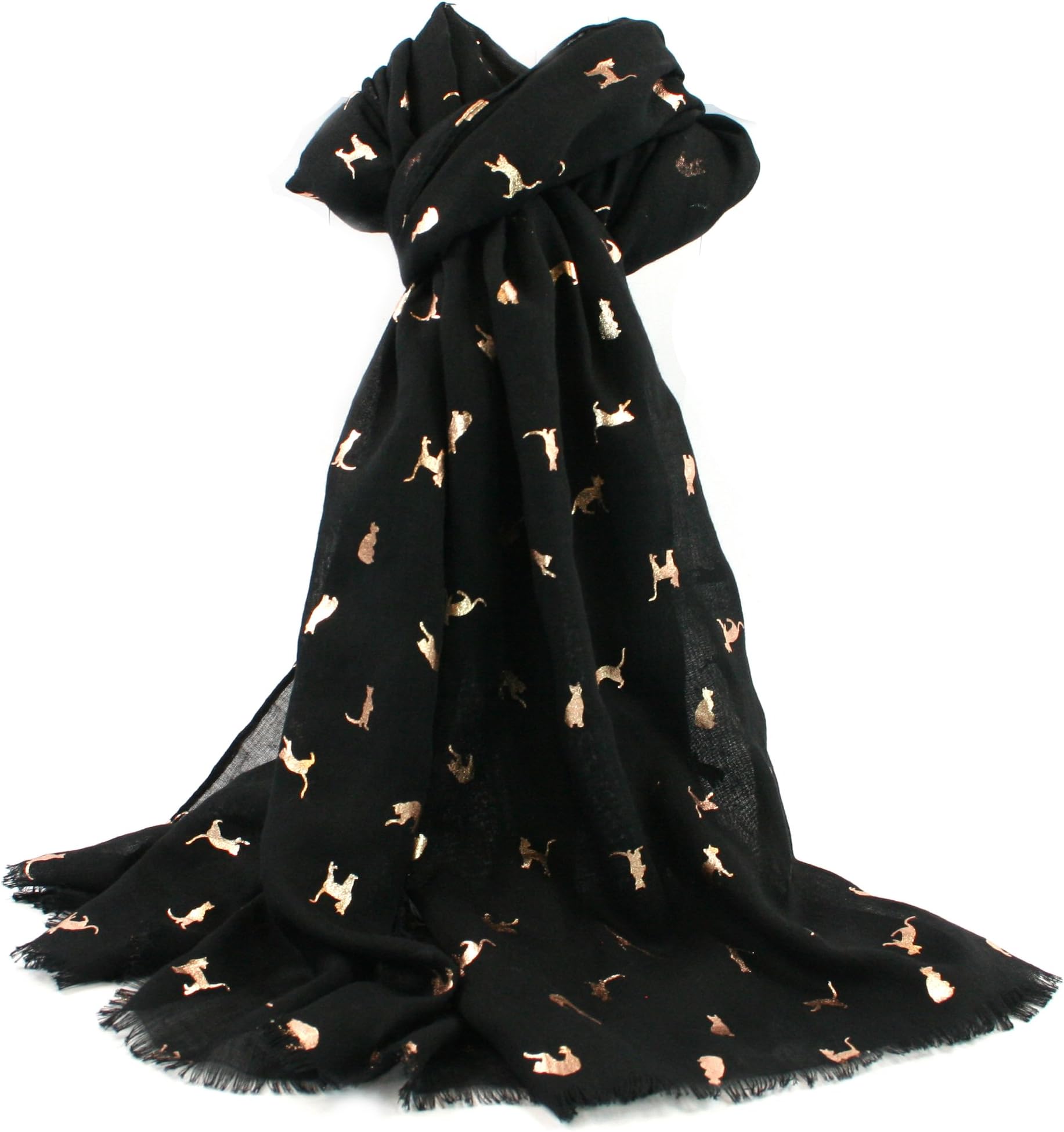 Black GingerCat Scarf - Black and Rose Gold