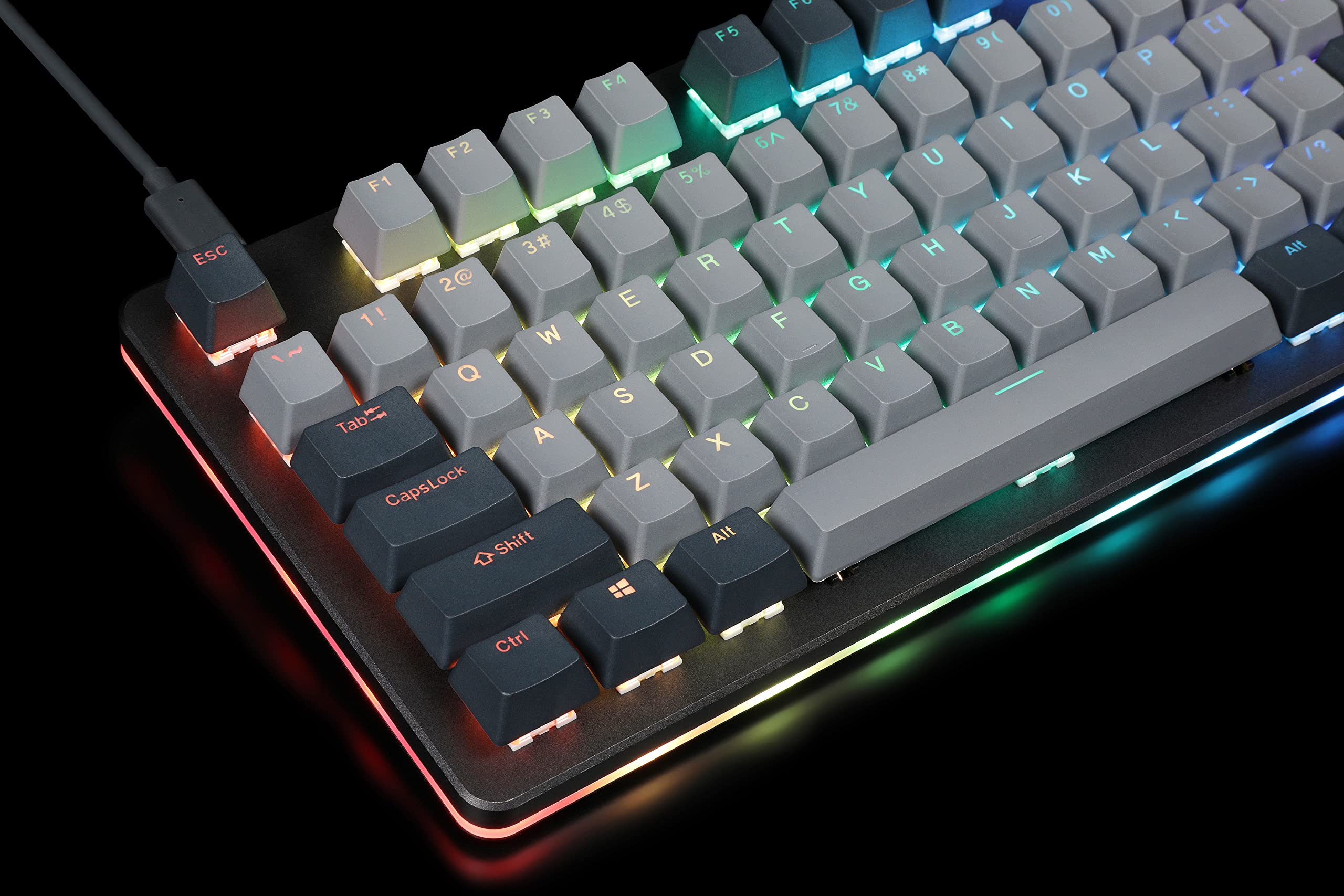 DROP Skylight Series Keycap Set — Doubleshot PBT, OEM Profile, Shine-Through, Backlit, for Cherry MX Switches & Clones, and CTRL, ALT, ENTR, TKL, and 61, 87, 104, and 108-key layouts (Slate)