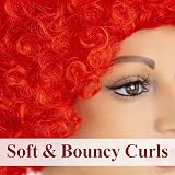 SHATCHI Afro Wig Curly Red Fancy Dress Costume Accessory Unisex view 3