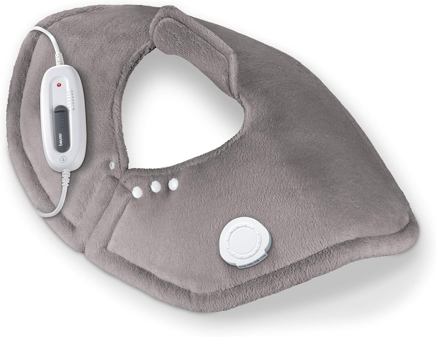 Beurer Portable Shoulder Heating pad, 6 Temperature Settings, Extra Soft Surface, Skin Friendly | UHP54, Grey