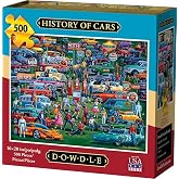 Dowdle Jigsaw Puzzle, History of Cars, 500 Piece | Each puzzle has a colorful story to tell, Precision-Cut, Snap-Fit Pieces