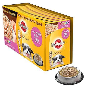 Pedigree Puppy Chicken Chunks Gravy Pouches - Pack of 15