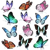 Yinder 12 Pieces Butterfly Magnets Butterfly Car Magnetic Stickers Art Vintage Magnets Decal Removable Fridge Cute Magnetic Stickers for Office Home Whiteboard Car Decor (Classic Style)