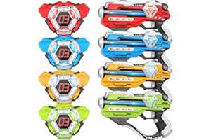 IJO Tag Guns Set of 4 Laser Tag with Digital LED Score Display Vests for Teens, Family and Adults Fun,Birthday Gift Toys for Kids Ages 6 7 8 9 10 11 12+Year Old Boy & Girls