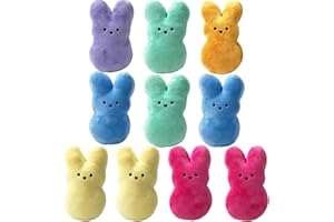 FBDCYIA 12Pcs Easter Bunny Stuffed Animal, Cute Animal Carrot Peep Bunny Doll, Easter Basket Stuffers, Rabbits Animal Easter Bunny Plush Doll Toy Desktop Sofa Decor