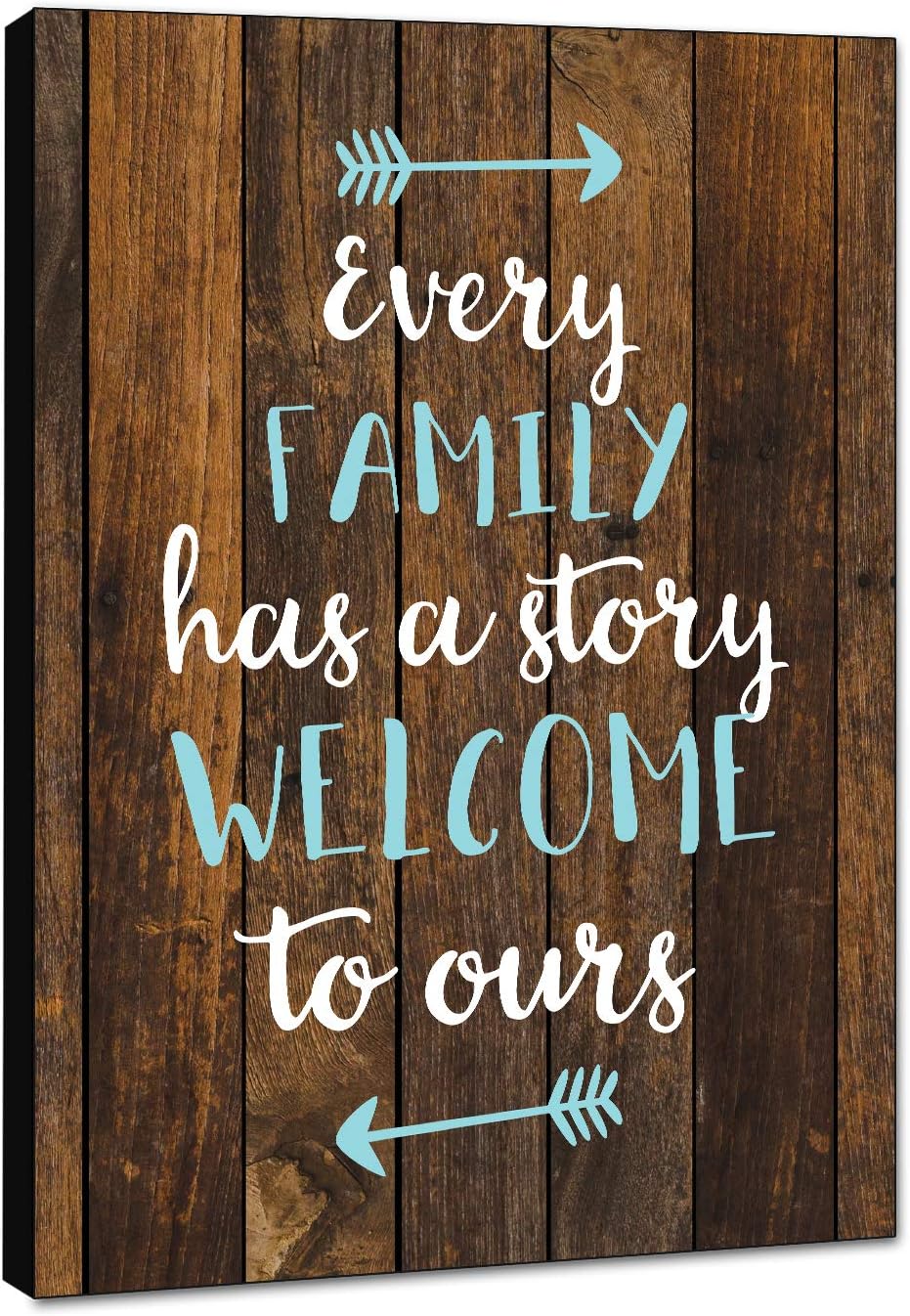 LACOFFIO Every Family Has A Story Sign - 12"x 18" Wooden Wall Decor Plaque - Inspirational Home Decor Perfect for Kitchen and Living Room