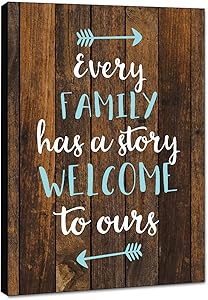 LACOFFIO Every Family Has A Story Sign - 12"x 18" Wooden Wall Decor Plaque - Inspirational Home Decor Perfect for Kitchen and Living Room