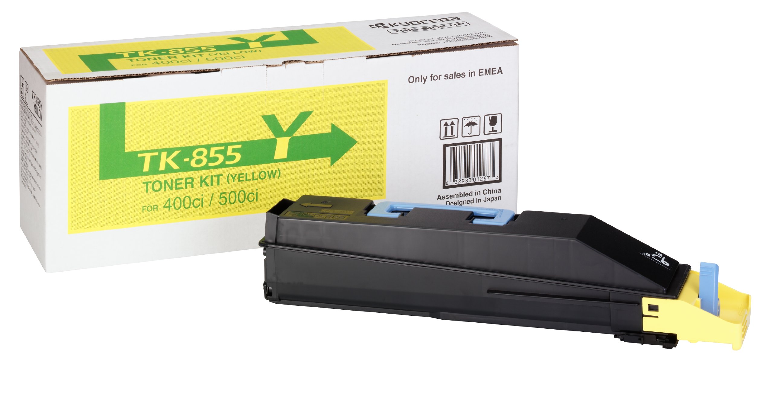 Kyocera Toner Cartridge TK-855 Y - YELLOW - 18.000 Pages Ultra High Capacity Genuine Premium Printer Toner - 1T02H7AEU0 - 0T2H7AEU - for TASKalfa 400ci / TASKalfa 500ci / TASKalfa 552ci — image 1