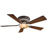 Minka-Aire F544-BCW Flush Mount, 5 Bronze Blades Ceiling fan with 80 watts light, Belcaro Walnut
