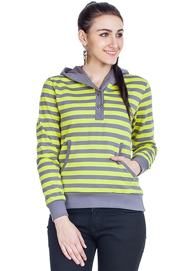 grey and lime green hoodie