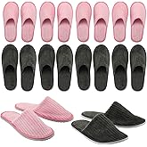 Zhehao 10 Pairs Disposable Slippers Washable House Slippers for Guests Bulk Women Men Spa Hotel Bath Slipper Soft Cotton Linen Non Slip Breathable for Indoor Travel Bedroom Party