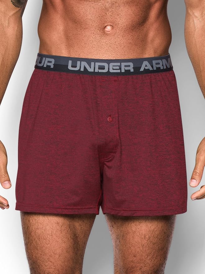 Under Armour Men's Original Series Twist Boxer Shorts, Cardinal/Steel
