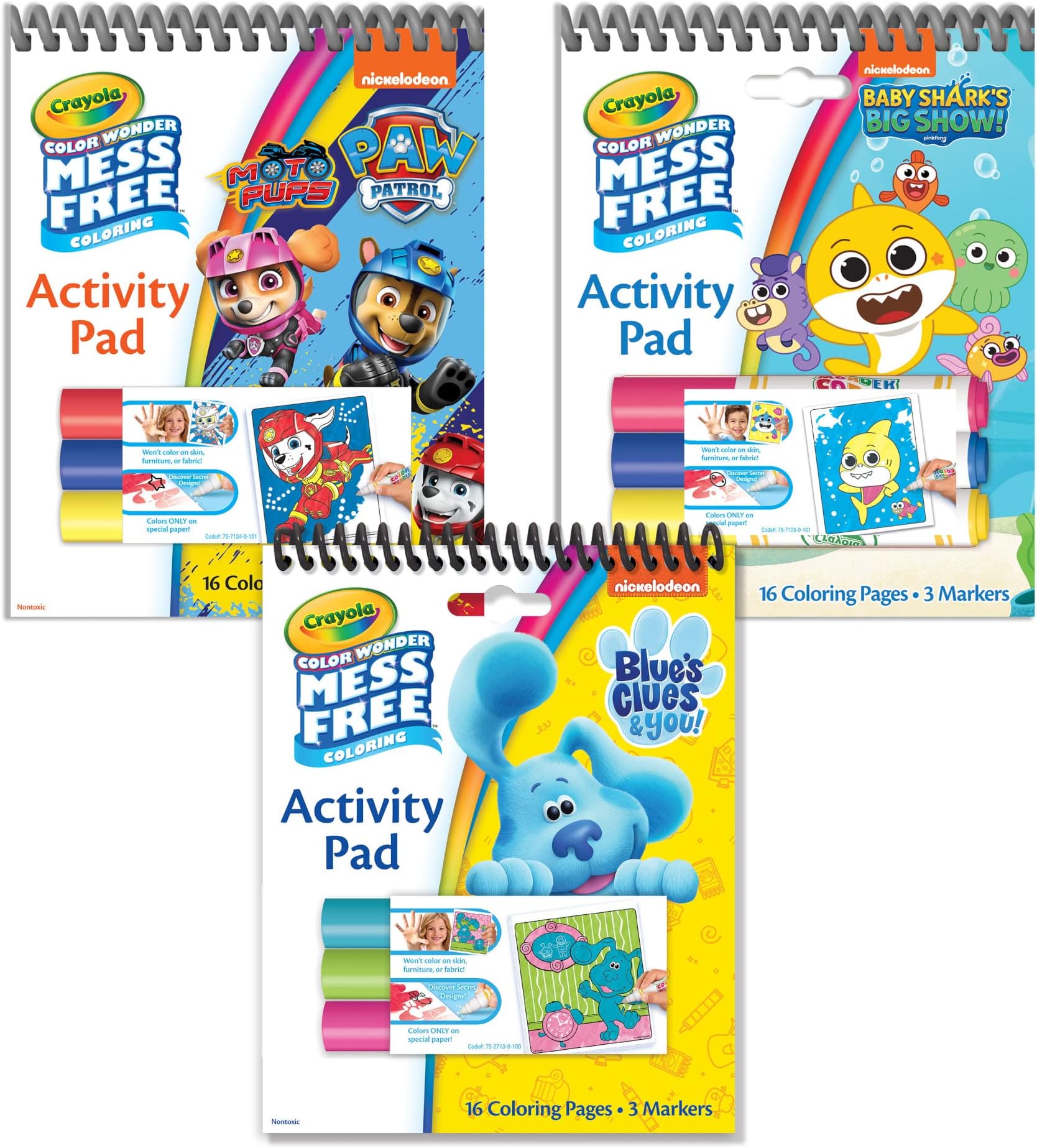 Crayola Nickelodeon Color Wonder Bundle (Set of 3), Mess Free Activity