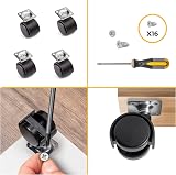 Emuca Black Swivel Castors 30mm Diameter Without Brake Pack of 4 view 6