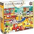 Petit Collage Floor Puzzle Construction Site 24 Pieces | Large Puzzle for Kids | Completed Puzzle 18" x 24" | Great Gift for Kids 3+