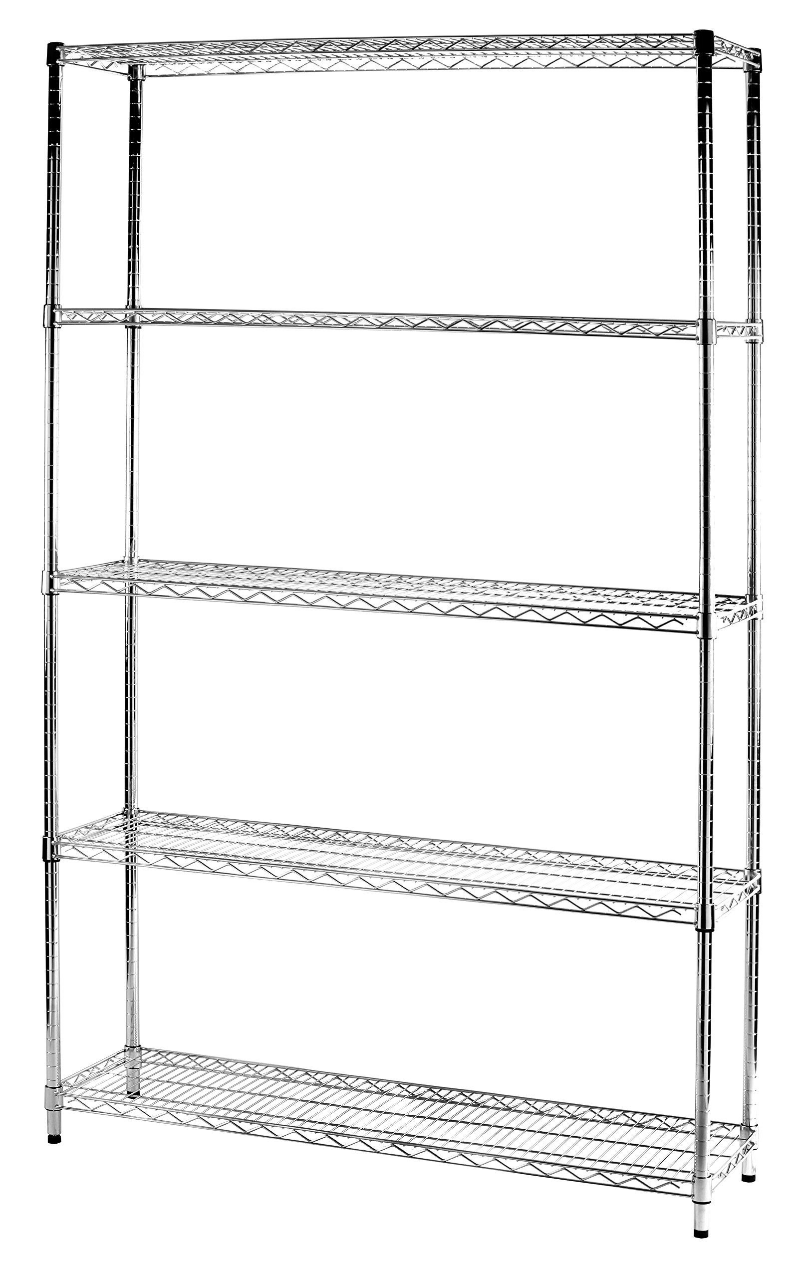 ARCHIMEDE System Modular Shelving Five Shelves, Metal, Chrome, 121 x 36.0 x 200 cm