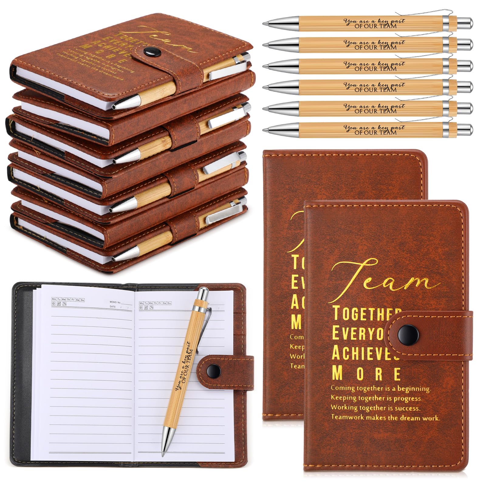 Photo 1 of Honoson 12 Sets Team Employee Appreciation Gifts Bulk Inspirational A5 Leather Journal Motivational Notebooks Pen Boss Day Gifts for Vet Tech Medical Assistant Coworker Staff