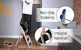 The Workplace Depot 3 Step Aluminium Ladder with Handrail 150kg view 3
