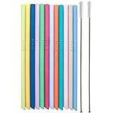 Tegion Short Reusable Silicone Straws for Kids Toddler Baby Drinking, Cocktail Glass, Wine Tumbler, Coffee Mugs, Take and Tos