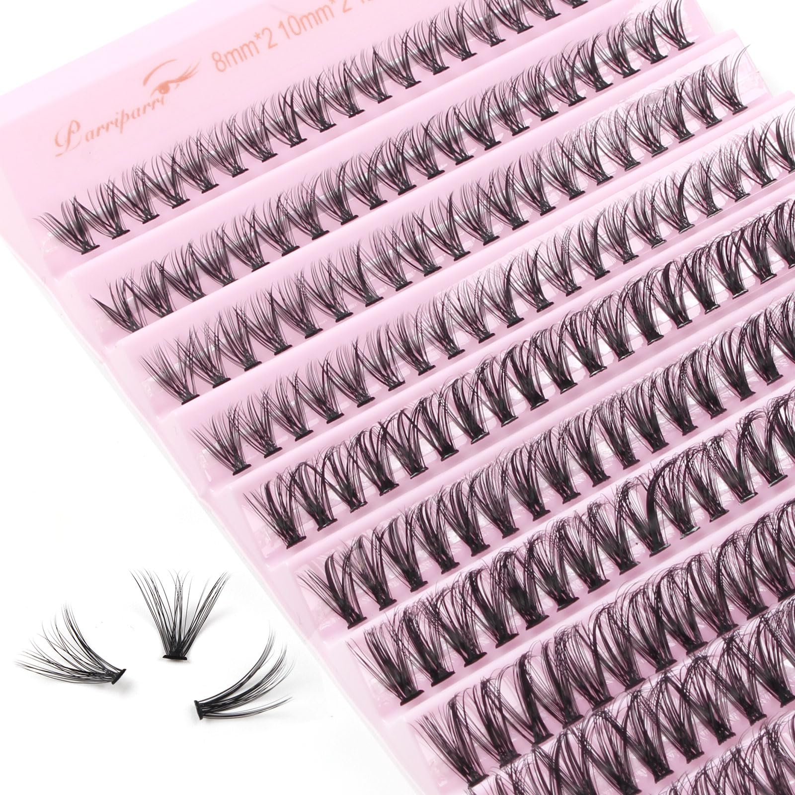 Parriparri DIY Lash Extension Individual Lashes 200 Pcs Natural Cluster Eyelashes Volume Individual False Eyelashes Extension At Home (30D-0.07C-8-16MM Mix) — image 1