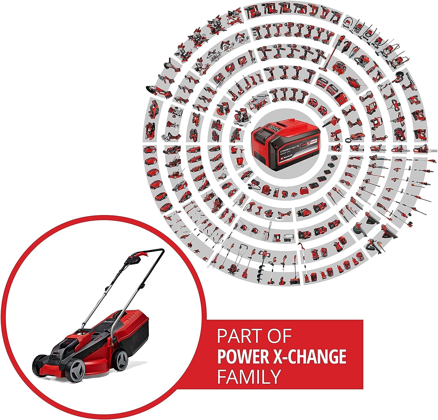 Einhell City Akku-Rasenmäher GE-cm 18/30 Li Kit Power X-Change (18 V, 30 cm Schnittbreite, bis 150 m², Brushless, 25L Fangkorb, 30-70 mm Schnitthöhe, inkl. 3,0 Ah Akku + Ladegerät) 2