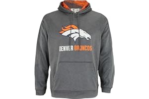Zubaz NFL Men's Heather Grey Fleece Hoodie With Static Colored Hood, Pro Football Hoodie