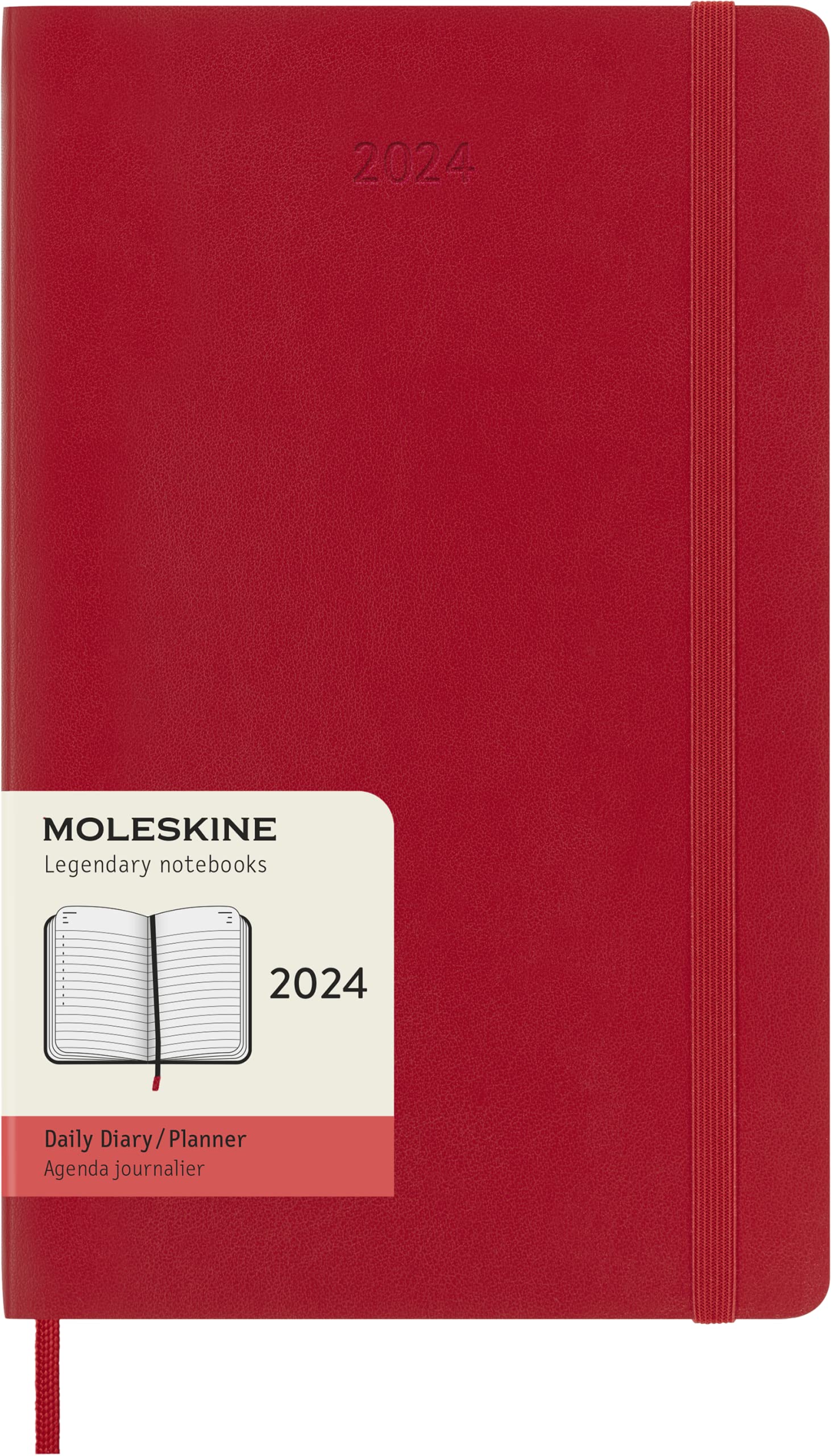 Photo 1 of Moleskine 2024 Daily Planner, 12M, Large, Scarlet Red, Soft Cover (5 x 8.25)