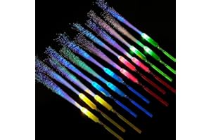 Kasyat 10 Pieces Fiber Optic Wand Light up Glow Stick LED Colorful Flashing Wands for Wedding, Christmas Neon Party Favors Supplies(Classic Color)