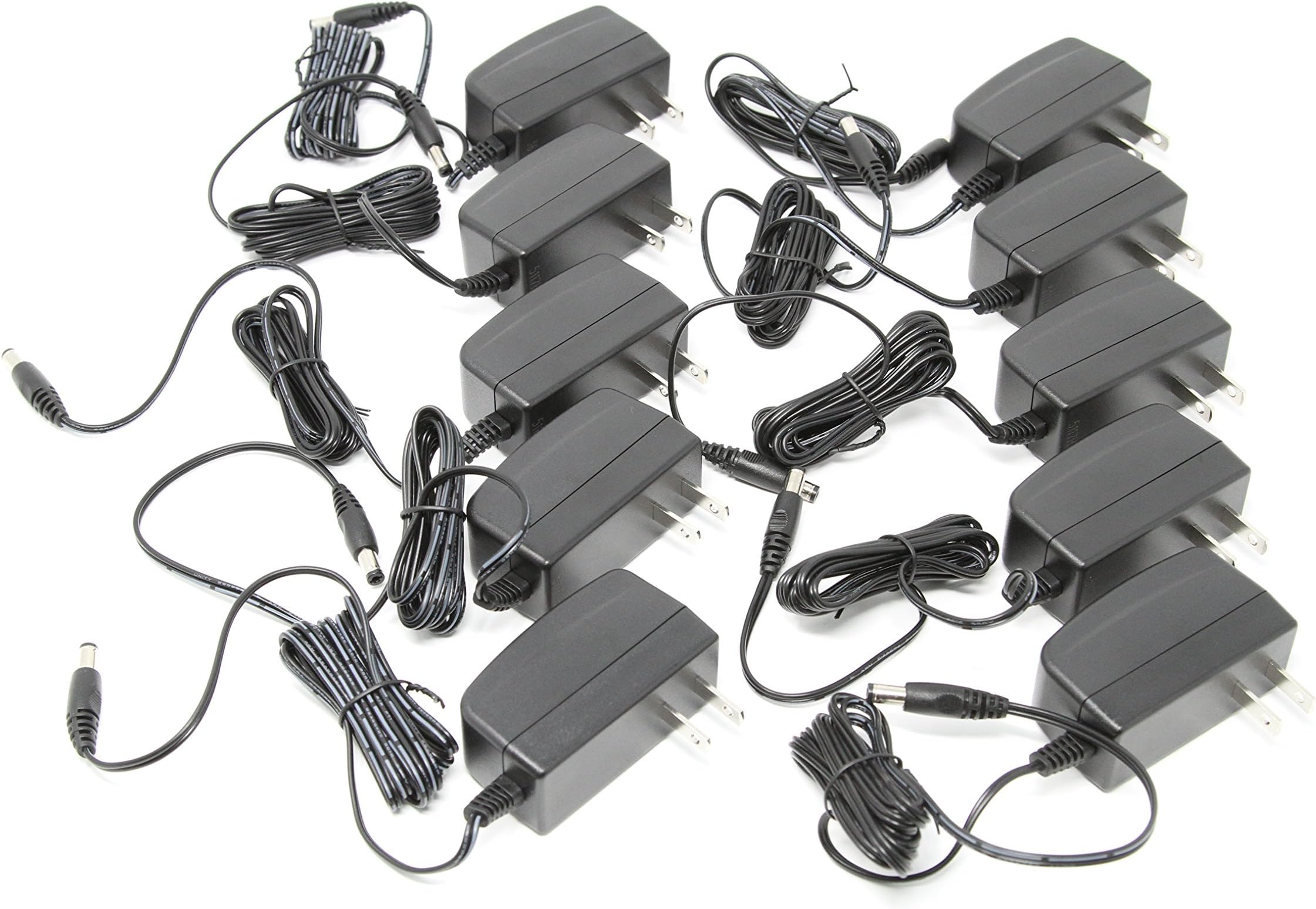 DVE - Black - DC12V 1A UL-Listed Switching Power Supply Adapter for CCTV 10 Pack (10)