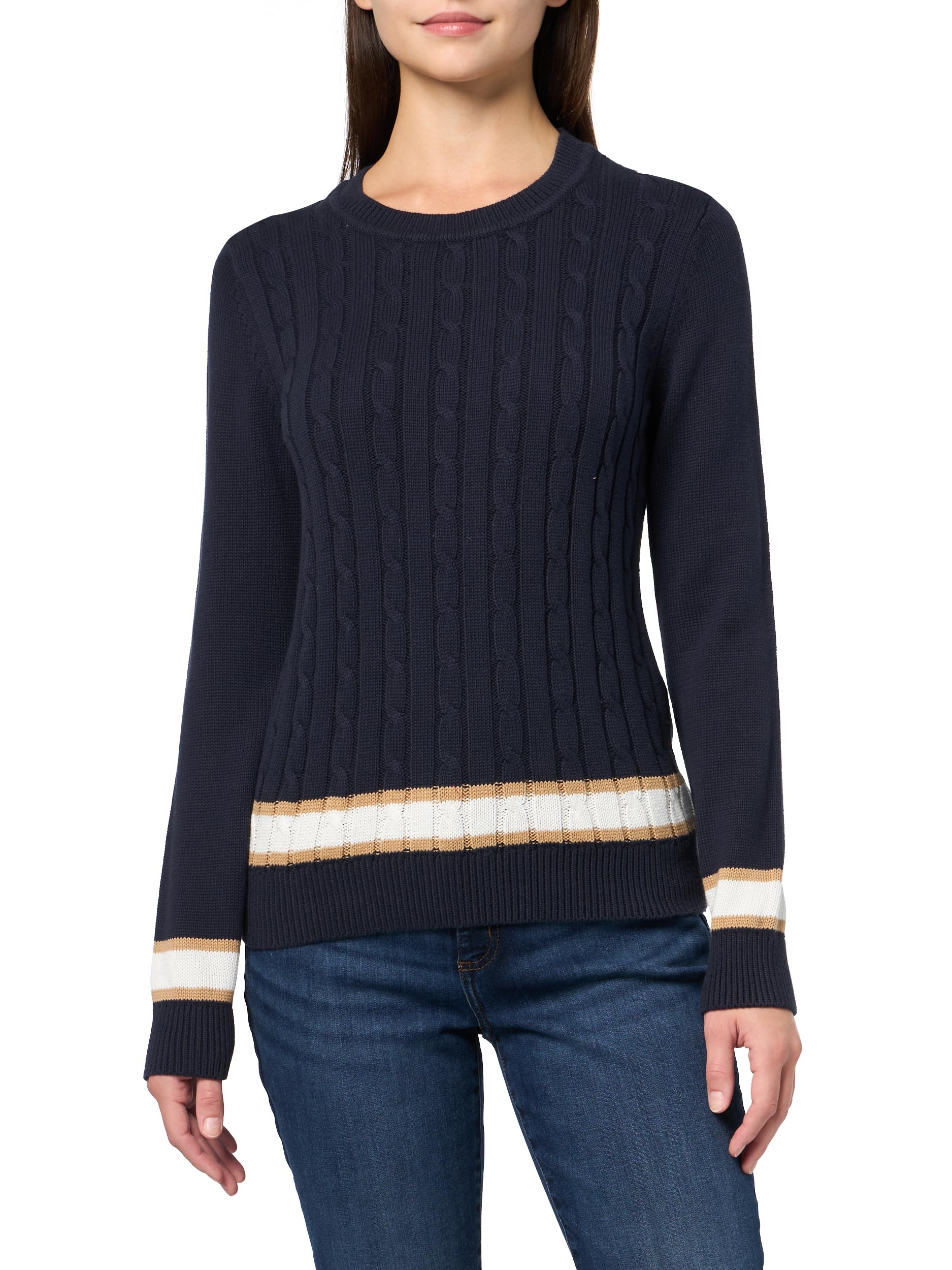 Nautica Women’s Cable Tipped Sweater, Night Sky Multi, X-Large