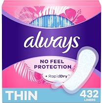 Amazon.com: Always Thin No Feel Protection Daily Liners, Regular ...
