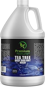 Tea Tree BodyWash Antibacterial - Antifungal Tea Tree Essential Oil Soap Cleanser All Natural 100% Pure Shower Gel BULK 1 Gallon Jock Itch Defense Acne Athletes Foot Odor Eczema Ringworm Treatment Men