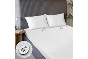 Sunbeam Electric Premium Water Resistant Restful Quilted Heated Mattress Pad, 12 Heat Settings, 12-Hour Selectable Auto Shut-Off, Fast Heating, Cozy Warming Bed, Queen, 60" x 80"