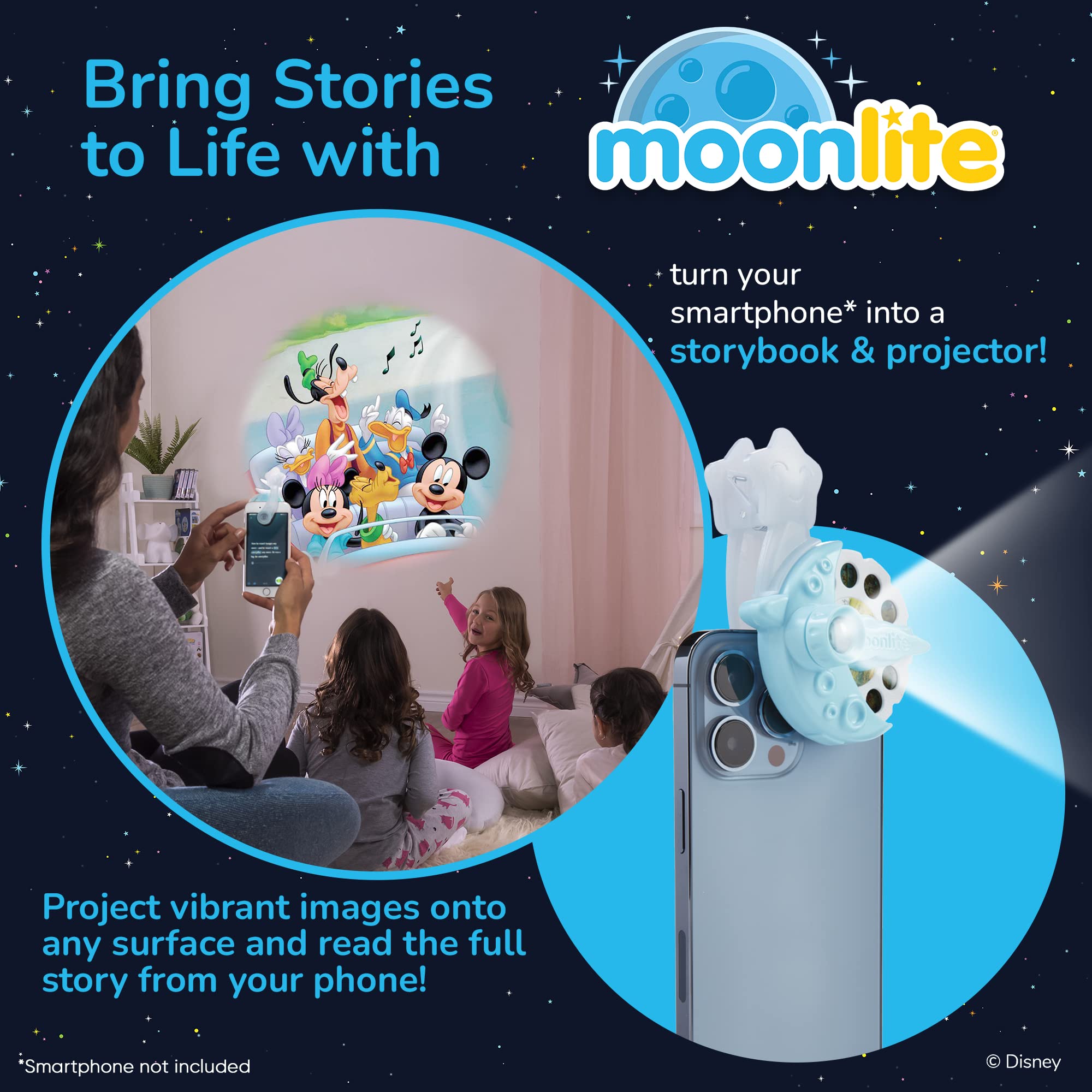 Moonlite Mua Moonlite Storybook Projector Gift for toddler with 4 Mickey Mouse ...