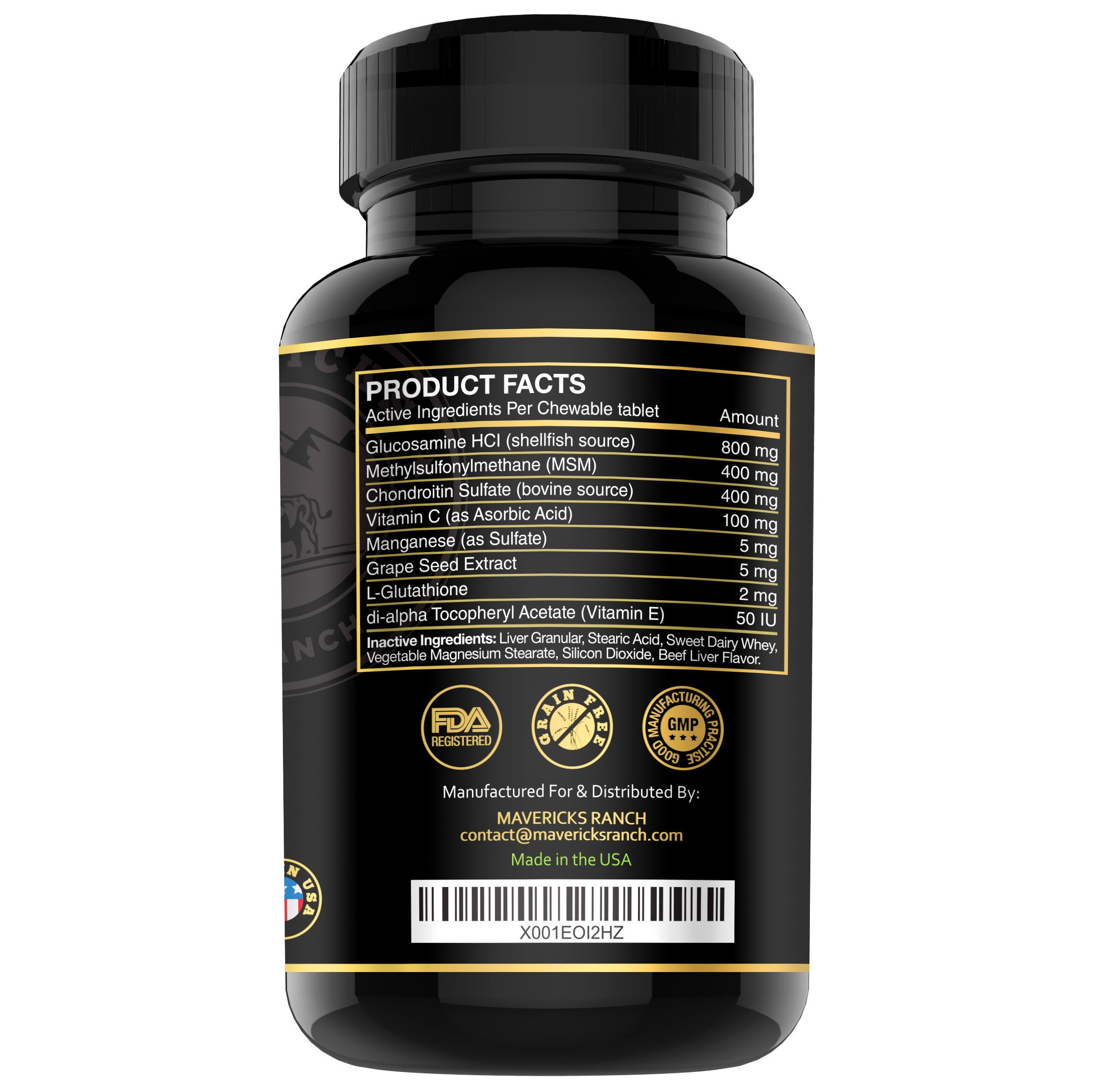 Mavericks Ranch Hip and Joint Supplement For Dogs | Best Canine Glucosamine Chondroitin, MSM & Vitamins C & E | 30-120 Day Support | 100% Natural & Made In USA | FDA | Chews Treats