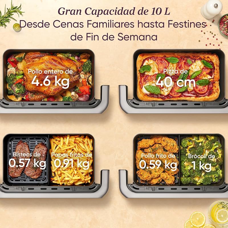 Freidora de Aire 10L Dual Blaze Twinfry, Doble Cesta con Divisor