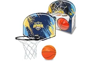Anywhere Sports Silent Basketball & Hoop Set – Over-The-Door, Quiet Play for Kids, Easy Clip-On Mount, Includes 6-Inch Foam B