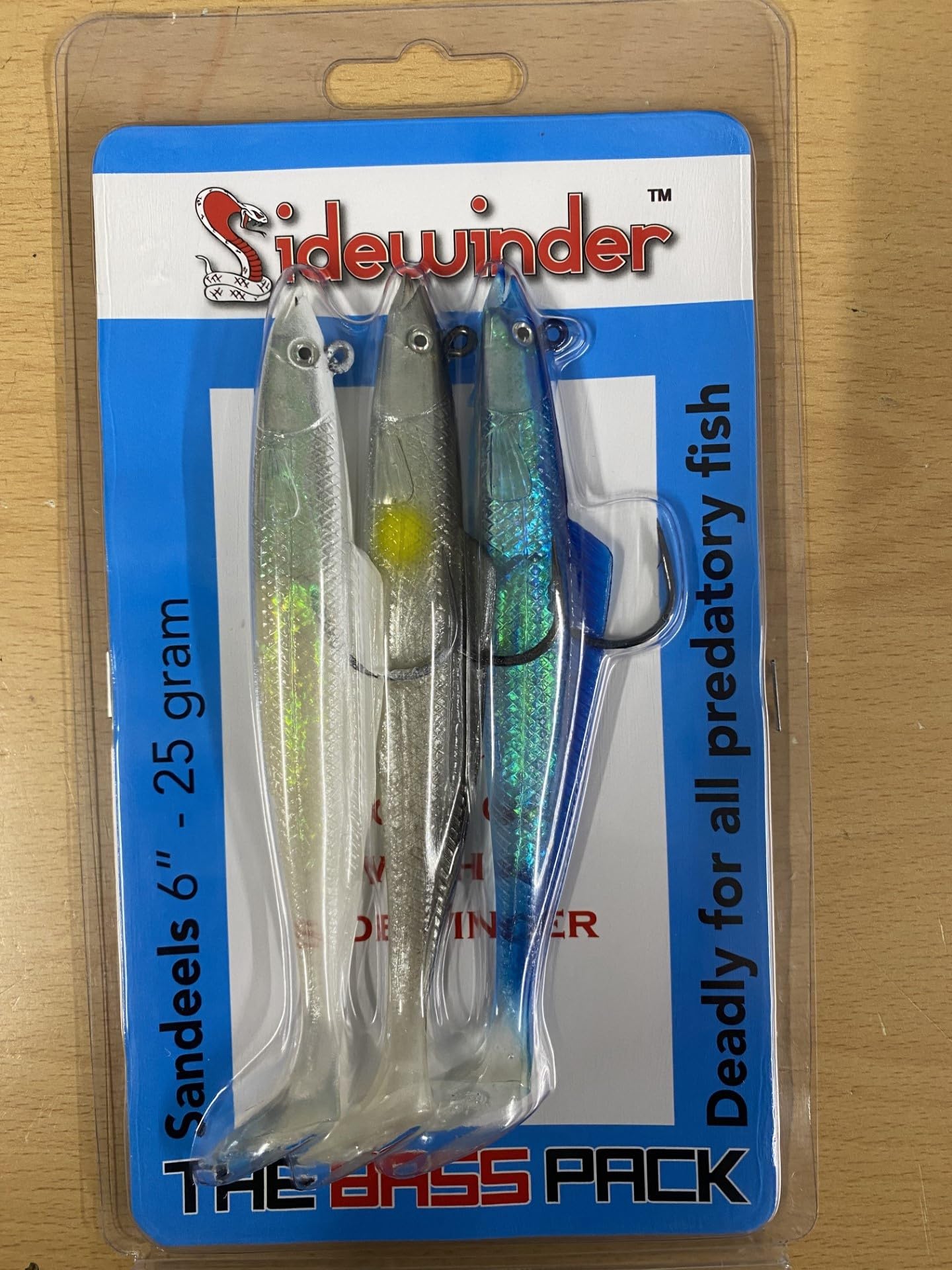 Sidewinder Sandeels - 6" Tan Sandeels (25grm) - Deadly for Bass - Better Tan Bait - Live Action Everytime - 1 Pack - Hook