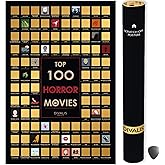 Top 100 Horror Movies Scratch off Poster - Large Cinema Scratchable Poster - Horrors of all Time Bucket List - Must See Movie Challenge - Essential Horrors Scratch off Calendars - Films to Watch