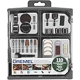 Dremel 709-02 110-Piece All-Purpose Rotary Tool Accessory Kit- Includes a Carving Bit, Sanding Drums, Grinding Stones, Cuttin