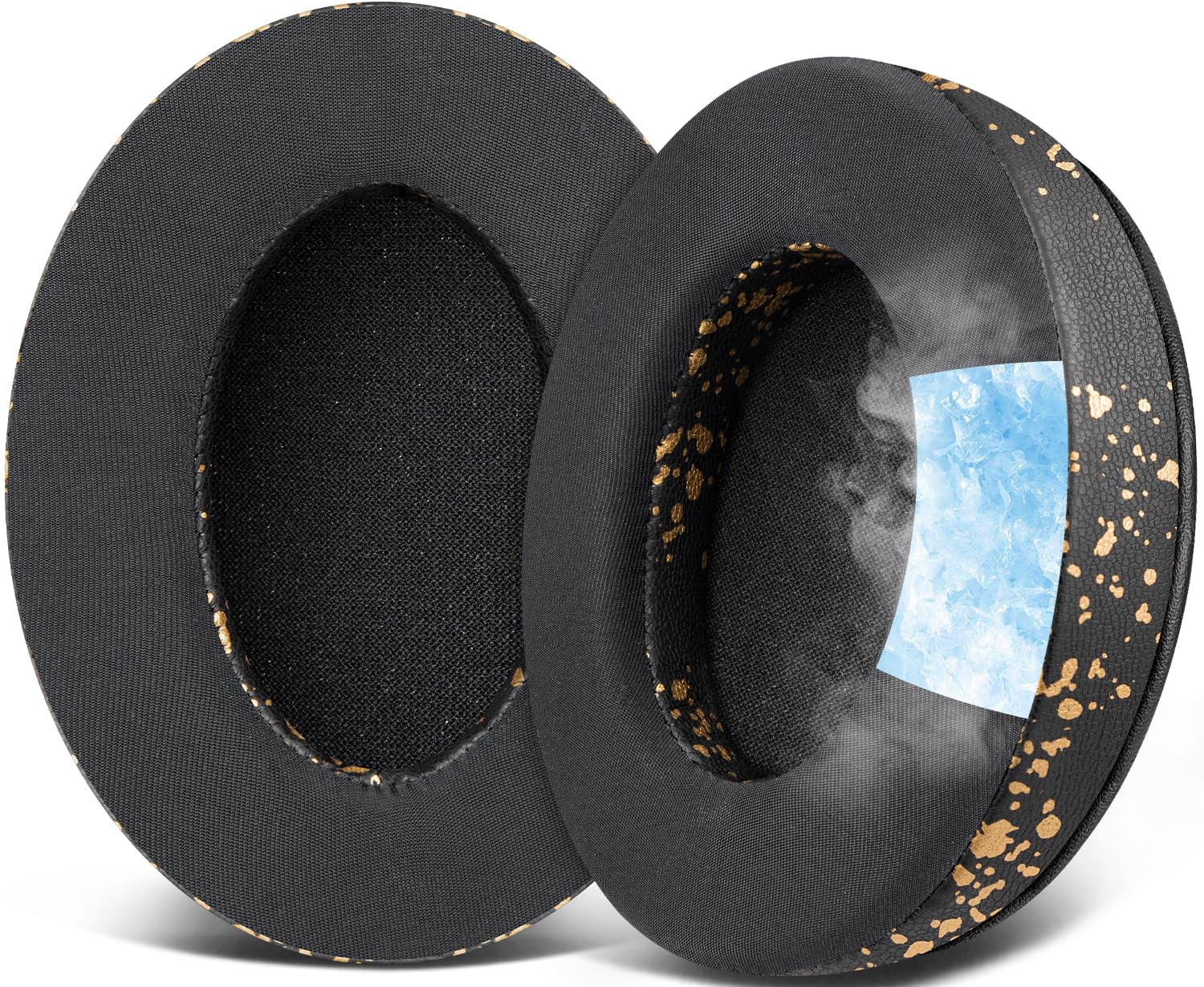 SOULWIT Cooling Gel Earpads for HyperX Cloud 2/3/1/Alpha/Flight/Stinger/Stinger2/Core/Pro, CloudX Stinger/Flight Series Headset - Black Gold