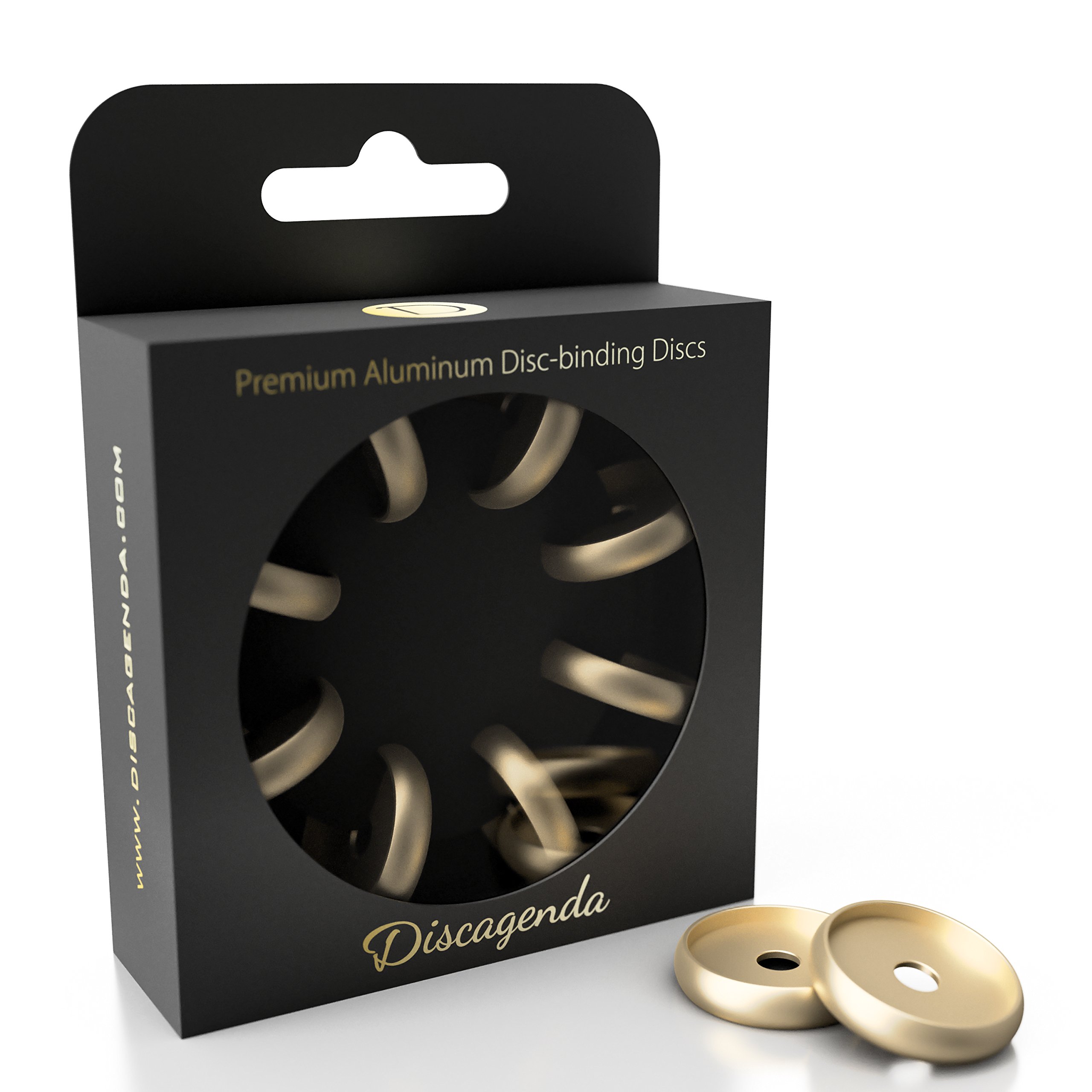 Discagenda Aluminum Disc-Binding Discs (Gold, 24mm 0.94in Set of 8)
