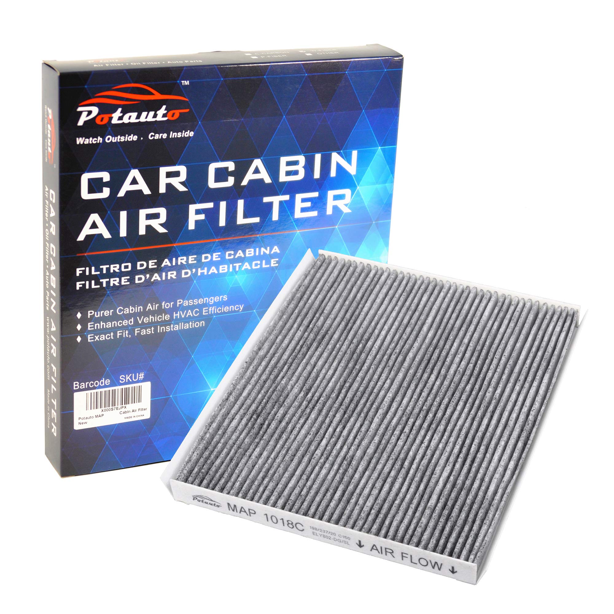 Potauto Map 1018c Cf10728 Activated Carbon Car Cabin Air Filter
