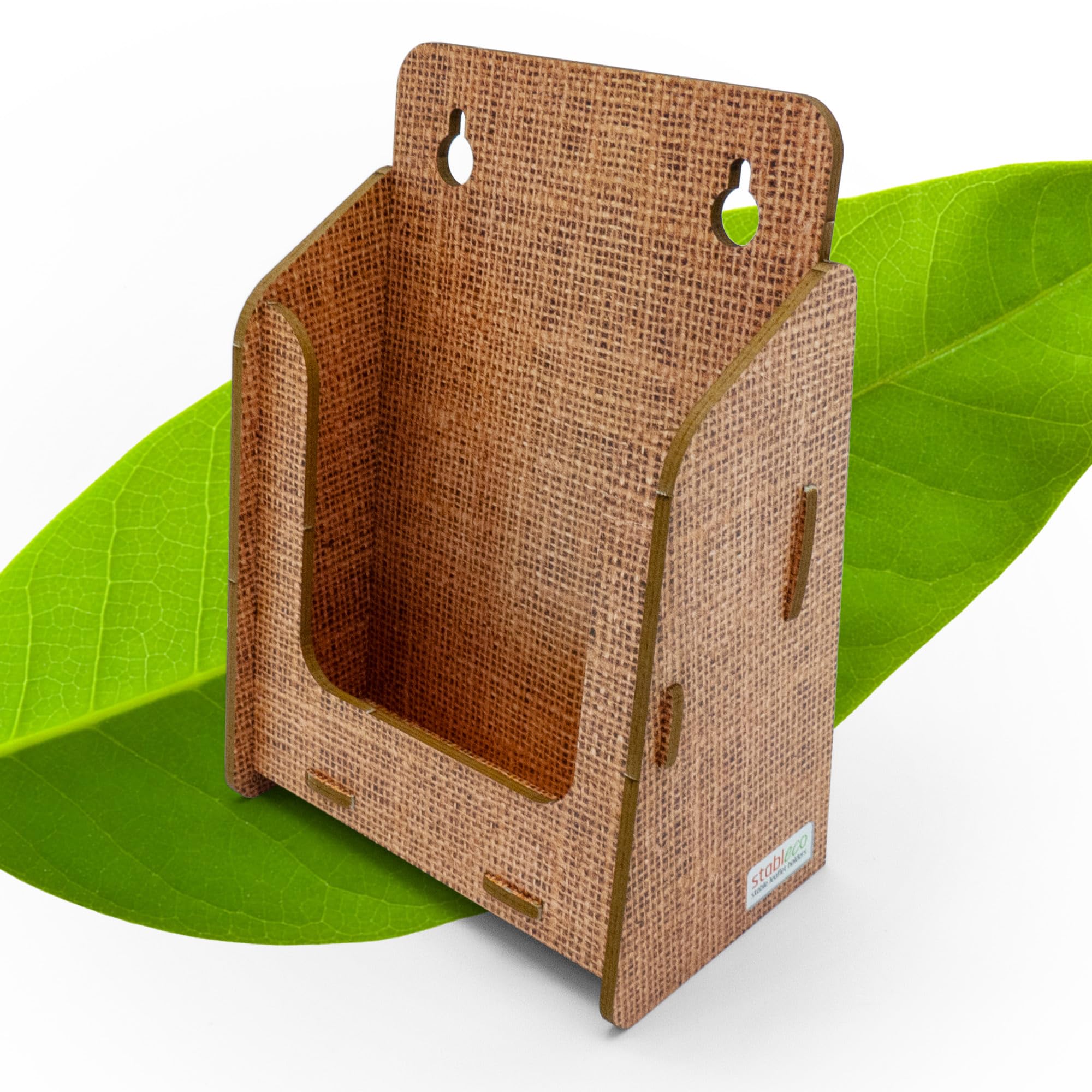 stableco 1x Ecological Wall Brochure Stand DIN A6 Horizontal 1 Compartment Indoor Wall Brochure Holder in Natural Design No Plastic! Just Paper! Sustainable Wall Flyer Holder Postcard Stand Wall