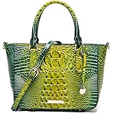 Makcr Joacbv Ladies Tote Leather Bags for Women Crocodile Embossed Zipper Satchel Purse Elegant Compartments Crossbody Work
