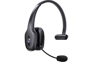 Gixxted Bluetooth Headset, Trucker Bluetooth Headset with Microphone, 60 Hours Working Time Wireless on-Ear Headset for Computer Cell Phone Trucker Home Office Work (Black)